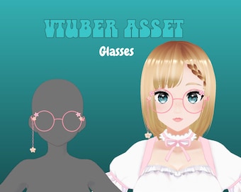 Vtuber Pink Cherry Blossom Sakura Glasses | Vroid Studio | Hair | Spring | Flower | Summer | Vtuber Prop | Instant Download