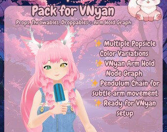 Summer Popsicle VTuber Pack for VNyan | Props, Throwables, Droppables + Arm Hold Graph