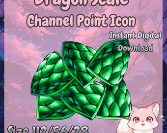 Green Dragon Scales Twitch Channel Point Icon | Fantasy Redeem Badge | Stream Reward Icon | Instant Download