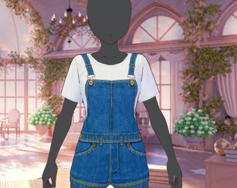 VRoidStudio Outfit: Overalls Clothing Set - 41 Color Options