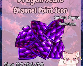 Purple Dragon Scales Twitch Channel Point Icon | Fantasy Redeem Badge | Stream Reward Icon | Instant Download
