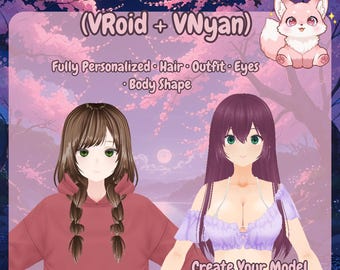 Custom VRoid 3D VTuber Model | Mix & Match Hair, Outfits, Eyes | Body/Face Option | VNyan Ready | Beginner-Friendly Avatar