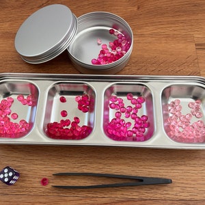 Montessori fine motor crystal transferring set.