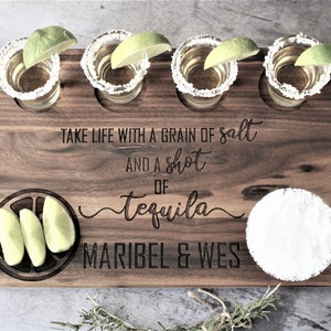 Personalized Tequila Flight Board Charcuterie Board for Bridal Shower Gift, Wedding Gift, Engagement Gift, Birthday Gift, Thank You Gift image 7