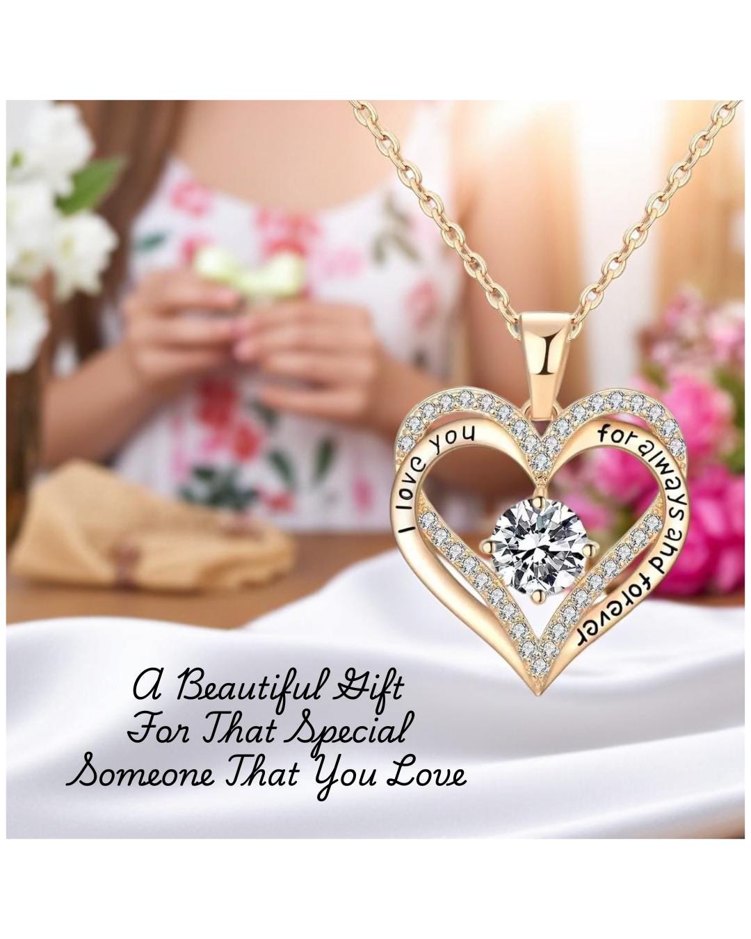 I Love You for Always and Forever Heart Necklace - Etsy
