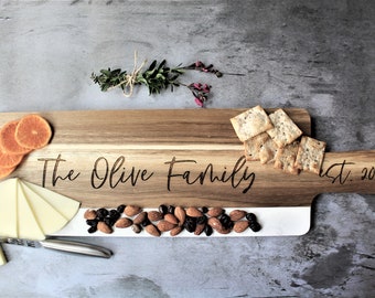 Personalized Large Charcuterie Cheese Serving Board, Bridal Shower Gift, Wedding Gift, Engagement Gift, Birthday Gift, Thank You Gift