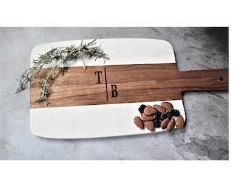 Personalized Marble Wood Charcuterie Cheese Serving Board, Bridal Shower Gift, Wedding Gift, Engagement Gift, Birthday Gift, Thank You Gift