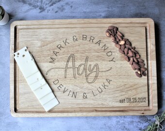 Personalized Butcher Block Cutting Board Father’s Day Mother’s Day Anniversary Birthday House Warming Gift