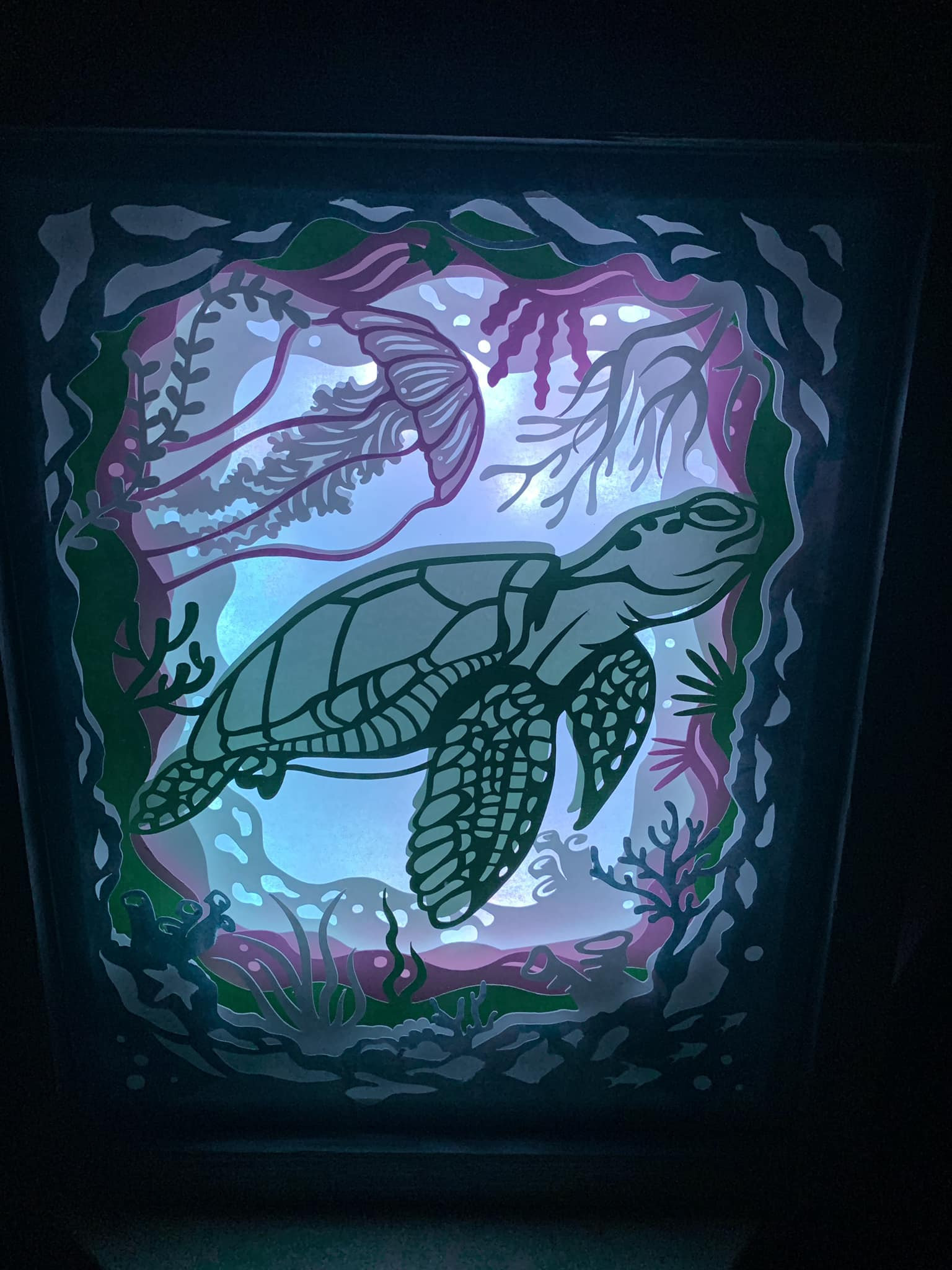 Sea Turtle Papercraft Lightbox Etsy