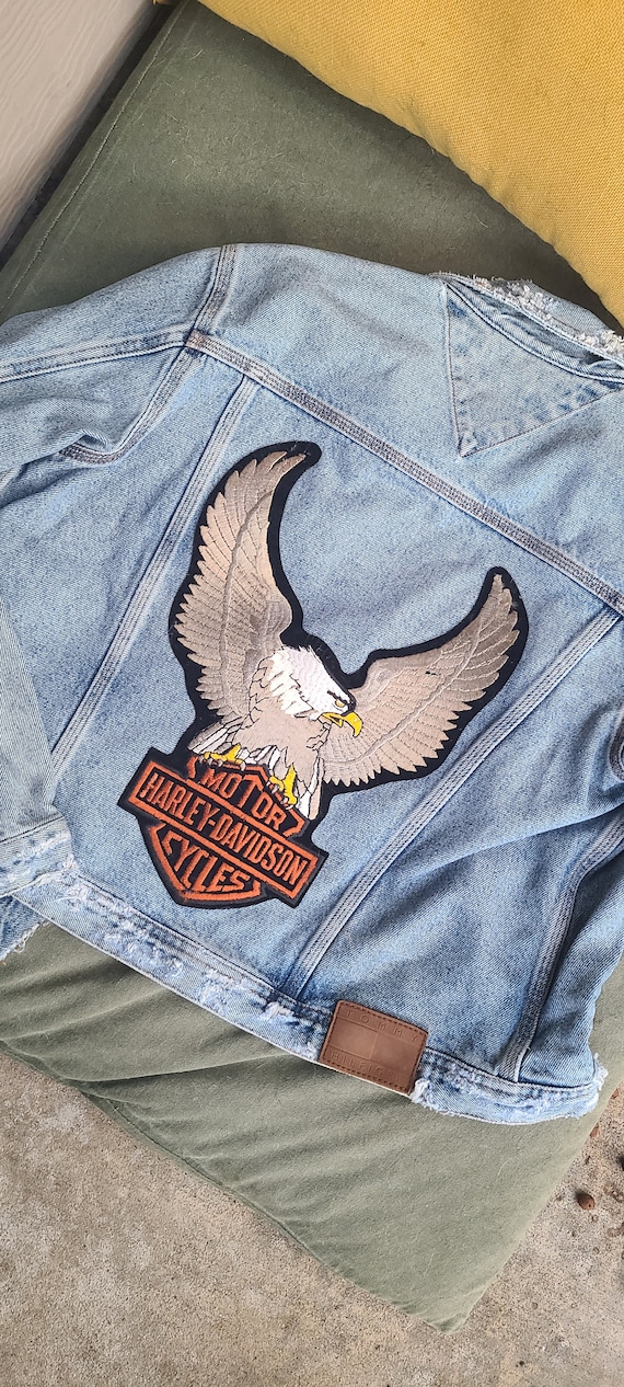 Vintage Harley-Davidson Eagle Advertising Sweatshirt, Men's Size L cotton gray type Vintage Second Hand