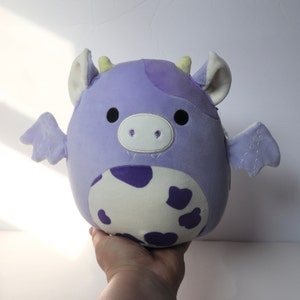Custom Purple Cow Bat Squishmallow 7.5" Bubba Collectible Animal Plush Toy