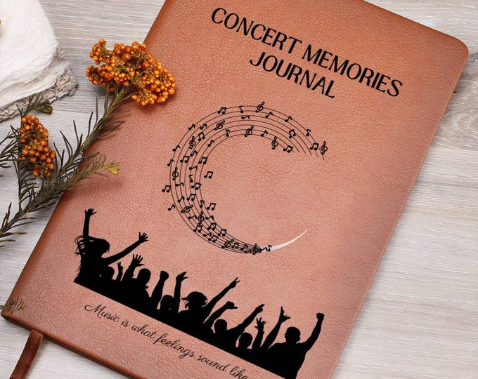 Music Lover Leather Journal, Concert Memories Journal, Music Lover Gift, Concert Journal, Music Journal/Logbook