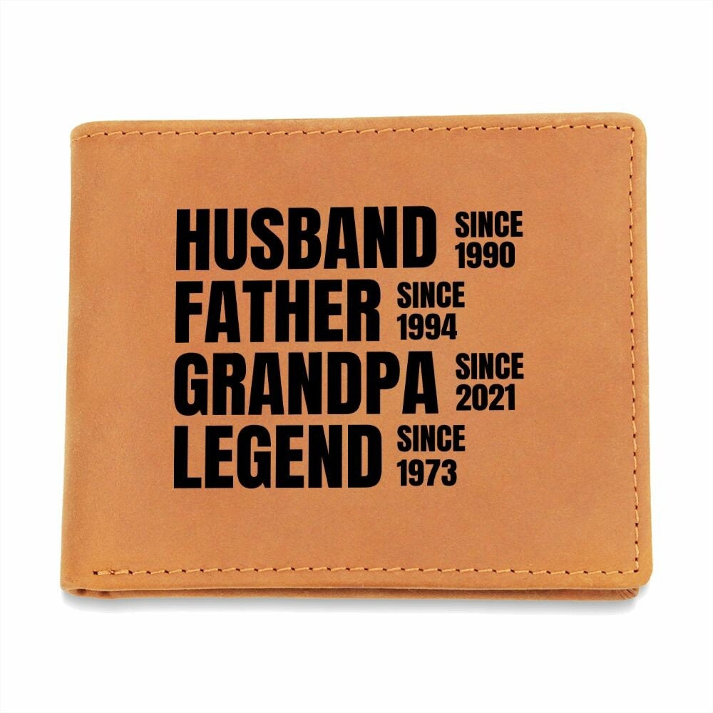 Personalized Graphic Leather Wallet for Dad Gift for Dad Etsy