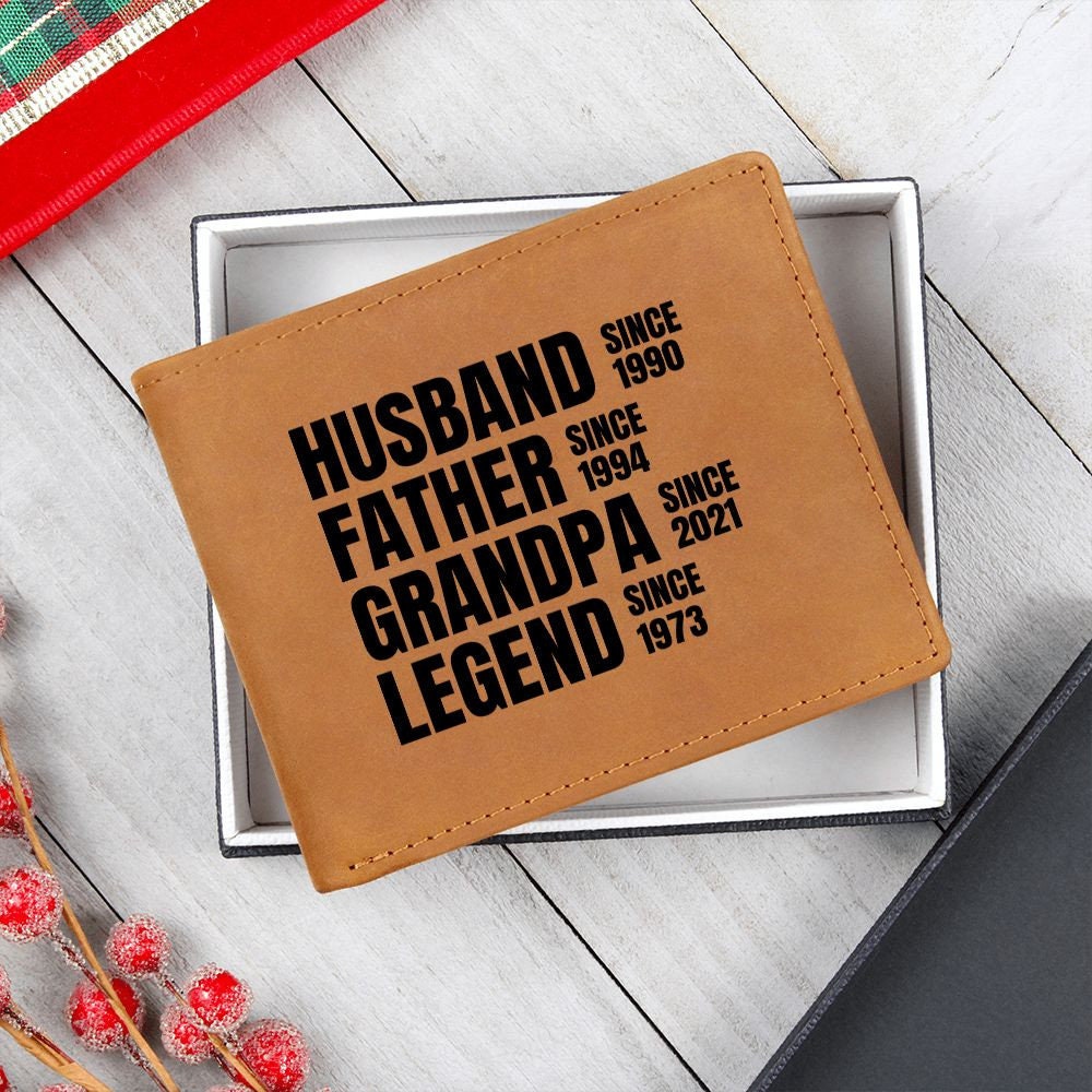 Personalized Graphic Leather Wallet for Dad Gift for Dad Etsy