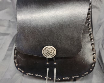 Handmade Leather Belt Pouch - Black