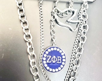 Blue and White Zeta  brooch Fashion Pin,  Zeta  Gift, Zeta perfect gift
