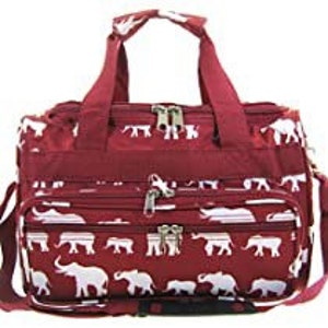 Elephant Print Duffle Bag-Monogrammable 13”-Cheer duffle bag- Roll Tide- Delta Sigma Theta- Alabama