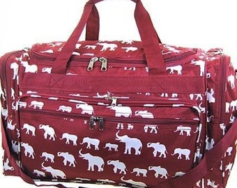 Elephant Print Duffle Bag-Monogrammable 22” -Cheer duffle bag- Roll Tide- Delta Sigma Theta
