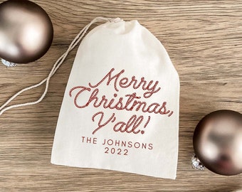 Merry Christmas Y'all Favor Bag - Christmas Party Favor - Christmas Hangover Kit - Holiday Party Favor - Texas Christmas - Holiday Treat Bag