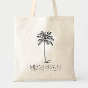 Bolso moderno con diseño de palmeras - Bolso de bienvenida para bodas - Bolso de boda personalizado - Bolsas de regalo para despedidas de soltera - Bolso de boda de destino - Boda en México