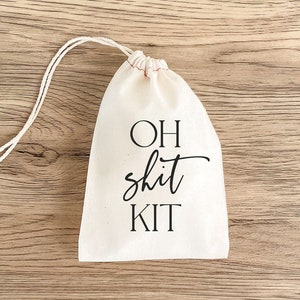 Personalized Muslin Hangover Kit Bag: Bachelorette Party Favor