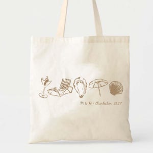 Bolsa de mano personalizada para bodas costeras: regalo de bienvenida personalizado para novias en la playa