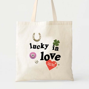 Lucky in Love Charm Tote - Vegas Bachelorette - Bridesmaids Gift - Vegas Welcome Tote - Name Tote - Viva Las Vegas - Feelin Lucky Tote