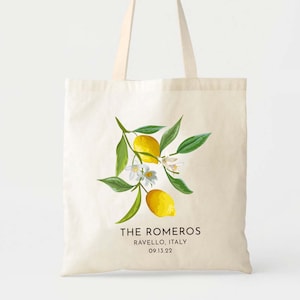 Shopping Bag Valencia, Lemon Print Tote Bag