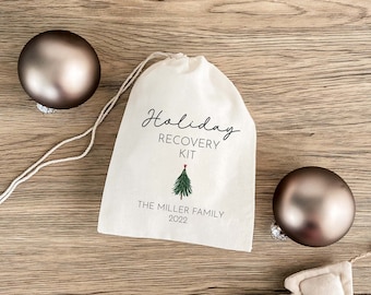 Holiday Recovery Kit - Christmas Party Favor - Christmas Hangover Kit - Holiday Party Favor Bag - Christmas Gifts - Holiday Treat Bag