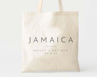 Jamaica Welcome Tote - Destination Wedding Welcome Bag - Custom Wedding Tote - Bridesmaids Gifts - Family Vacation - Beach Wedding Tote