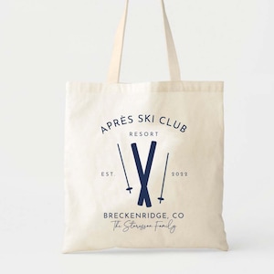 Apres Ski Tote - Mountain Welcome Tote - Altitude Kit - Ski Mountain Favor Bags - Winter Sports  - Ski Weekend Gift Bag - Winter Wedding Bag