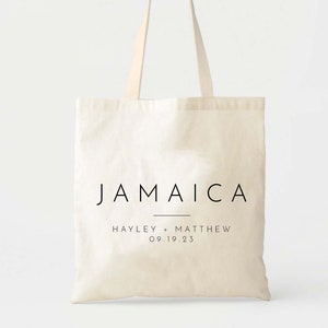 Jamaica Welcome Tote - Destination Wedding Welcome Bag - Custom Wedding Tote - Bridesmaids Gifts - Family Vacation - Beach Wedding Tote