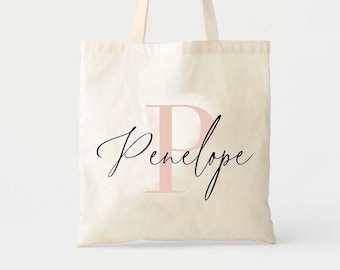 Personalized Monogram Tote Bag - Custom Tote - Name Tote - Name Initial Bag - Personalized Shopper Tote - Bridesmaid Gift - Wedding Gift