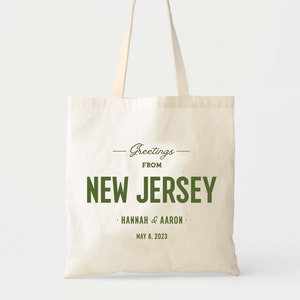 Greetings from New Jersey reusable canvas tote bag – RAD Shirts