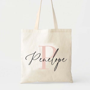 Personalized Monogram Tote Bag - Custom Tote - Name Tote - Name Initial Bag - Personalized Shopper Tote - Bridesmaid Gift - Wedding Gift