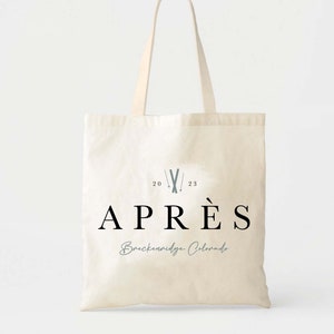 Apres Ski Tote - Mountain Welcome Tote - Altitude Kit - Ski Mountain Favor Bags - Winter Sports  - Ski Weekend Gift Bag - Winter Wedding Bag