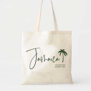 Jamaica Welcome Tote - Destination Wedding Welcome Bag - Custom Wedding Tote - Bridesmaids Gifts - Family Vacation - Beach Tote Bags