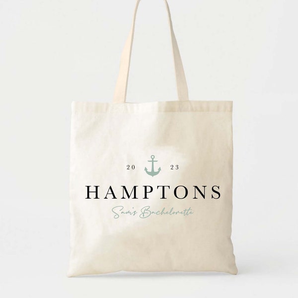 Nautical Hamptons Tote - Hamptons Welcome Tote Bag - East Coast Summer Tote - Destination Wedding Welcome Tote - Hamptons Bachelorette