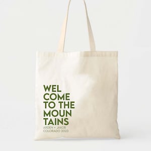 Mountain Welcome Tote - Altitude Kit - Mountain Wedding - Ski Mountain Favor Bags - Winter Sports  - Ski Weekend Gift Bag - Winter Wedding