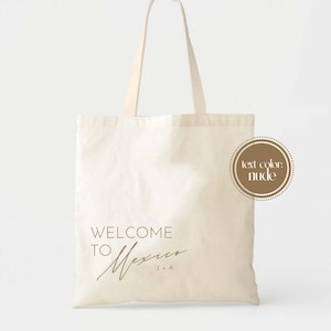 Welcome To Mexico Tote - Wedding Welcome Bag - Custom Wedding Tote - Couple Tote - Destination Wedding Tote - Mexico Wedding - Beach Wedding