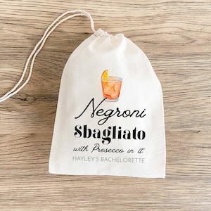 Negroni Drink of Choice - Negroni Favor Bag - Negroni Sbagliato With Prosecco In It - Bachelorette Party - Bridesmaid Gifts - Bride To Be