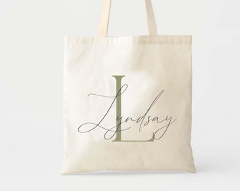 Personalized Monogram Tote Bag - Custom Tote - Name Tote - Name Initial Bag - Personalized Shopper Tote - Bridesmaid Gift - Wedding Gift