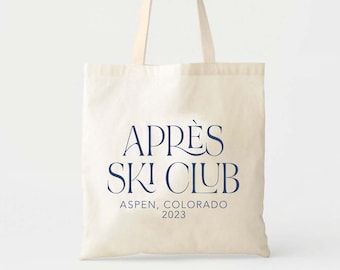 Apres Ski Tote - Mountain Welcome Tote - Altitude Kit - Ski Mountain Favor Bags - Winter Sports  - Ski Weekend Gift Bag - Winter Wedding Bag