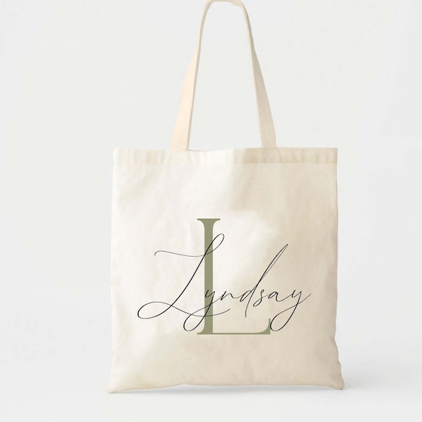 Personalisierte Monogramm-Einkaufstasche – individuelle Tragetasche – Namenstasche – Namens-Initialtasche – personalisierte Shopper-Tasche – Brautjungfern-Geschenk – Hochzeitsgeschenk