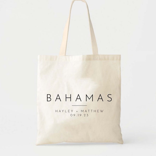 Bahamas Welcome Tote - Destination Wedding Welcome Bag - Custom Wedding Tote - Bridesmaids Gifts - Family Vacation - Beach Wedding Tote
