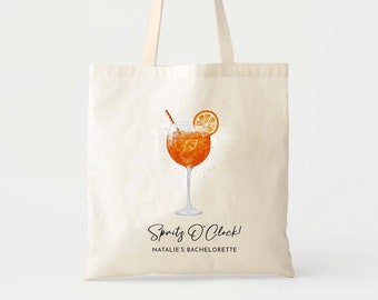 Spritz O&#39;Clock - Aperol Bachelorette Party - Custom Tote Bag - Aperol Spritz Party - Bachelorette Gift Bag - Bridal Shower Favor Bags - Gift