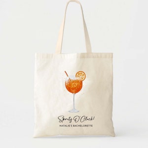 Spritz O&#39;Clock - Aperol Bachelorette Party - Custom Tote Bag - Aperol Spritz Party - Bachelorette Gift Bag - Bridal Shower Favor Bags - Gift