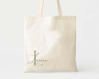 Personalized Monogram Tote Bag - Custom Tote - Name Tote - Name Initial Bag - Personalized Shopper Tote - Bridesmaid Gift - Wedding Gift