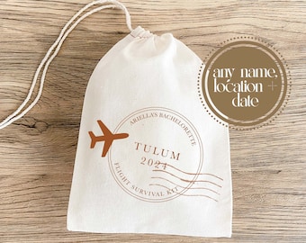 Flight Survival Kit - Airplane Favor Bag - Travel Kit - Vacation Survival Kit - Family Vacation - Bachelorette Favor Bag - Airplane Survival