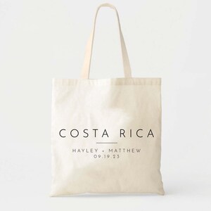 Costa Rica Welcome Tote - Destination Wedding Welcome Bag - Custom Wedding Tote - Bridesmaids Gifts - Family Vacation - Beach Tote Bags